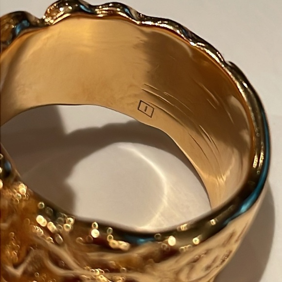 GUCCI Gold & Green Bold Flower Ring Size 7 - Picture 12 of 17